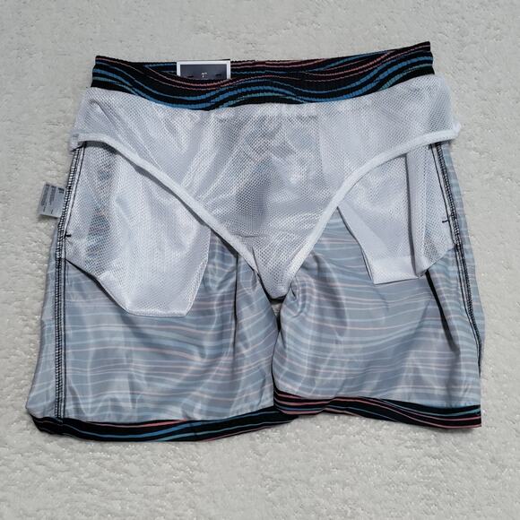 Club Room Men Quick-Dry 7" Swim Trunks Men's Medium Colorful Stripes Classic NEW - Picture 7 of 15